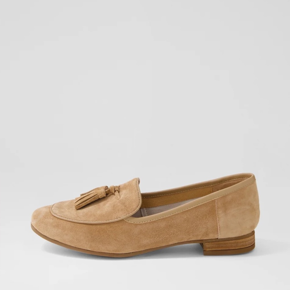 Jonak Suede Tassel Loafers in Tan